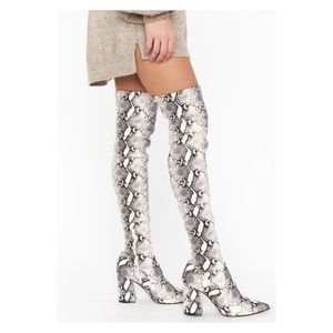 Steve Madden Jacoby Over the Knee Boot in Faux Snake